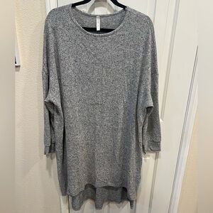 Emerald Heather Gray Oversized Sweatshirt